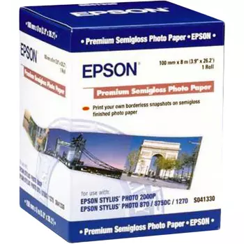 Бумага рулон 100мм x 8м, 251г/м2, полуглянцевая, Epson Premium Semiglossy Photo Paper (C13S041330)