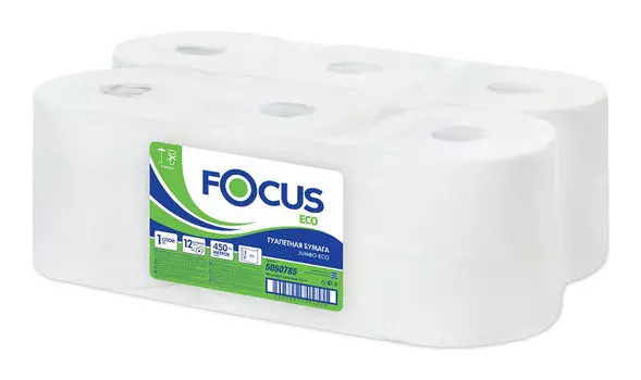 Бумага туалетная Focus Eco Jumbo, рулонов: 12шт., слоев: 1, белый (1152595)