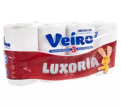 Бумага туалетная Veiro Luxoria, слоев: 3, листов 136шт., длина 17м, белый, 8шт. (5с38)