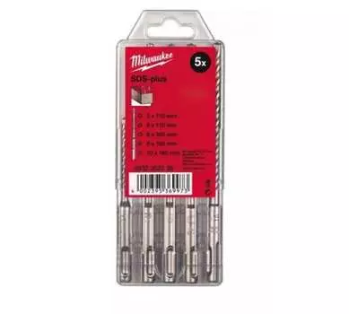Бур SDS+, 5x110, 6x110, 6x160, 8x160, 10x160, 5шт. Milwaukee (4932352338)