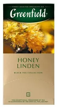 Чай в пакетиках черный Greenfield Honey Linden, 25шт.x1.5г, липа/мёд (1119-10)