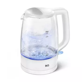 Чайник электрический BQ KT1839G 1.7л. 2.2 кВт, стекло, белый (KT1839G)