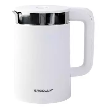 Чайник электрический Ergolux PRO ELX-KS11-C01 1.8л. 2.2 кВт, пластик/нержавеющая сталь, белый (15329)