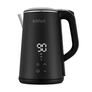 Чайник электрический Kitfort КТ-6188 1.6л. 1.5 кВт, пластик/металл, черный (КТ-6188)