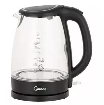 Чайник электрический Midea MK-8015 1.7л. 2.2 кВт, стекло/пластик, черный (MK-8015)