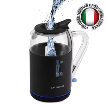 Чайник электрический POLARIS Water Way Pro PWK 1563CGL 1.5л. 2.2 кВт, стекло, черный (PWK 1563CGL)