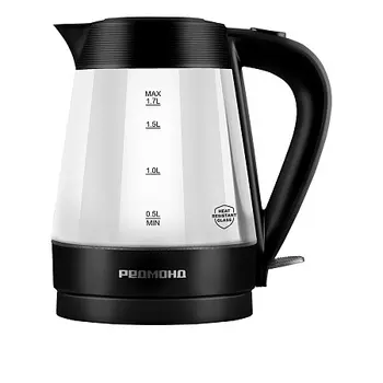 Чайник электрический REDMOND KG229 1.7л. 2.2 кВт, нержавеющая сталь/стекло/пластик, черный ( KG229)