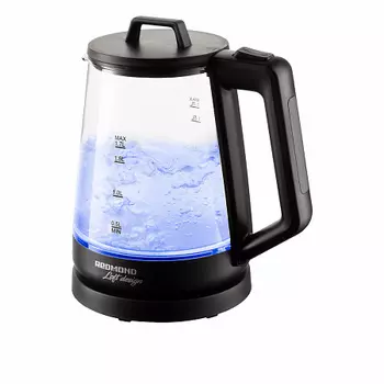 Чайник электрический REDMOND RK-G191 1.7л. 2.2 кВт, стекло/нержавеющая сталь, черный (RK-G191)