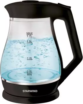 Чайник электрический Starwind SKS2035 1.7л. 2.2 кВт, стекло/пластик, черный ( SKS2035)