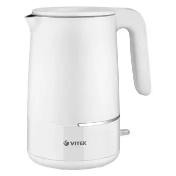 Чайник электрический VITEK VT-1104 1.5л. 2.2 кВт, металл/пластик, белый (VT-1104)