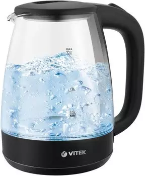 Чайник электрический VITEK VT-7004 1.8л. 1.85 кВт, стекло/пластик, черный ( VT-7004)