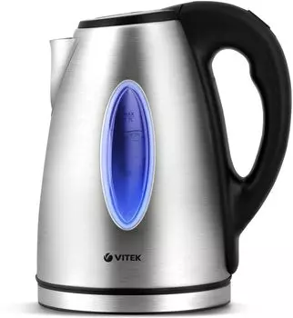 Чайник электрический VITEK VT-7019 1.7л. 2.2 кВт, нержавеющая сталь/пластик, серебристый/черный ( VT-7019)