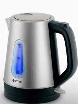 Чайник электрический VITEK VT-7038 1.7л. 2.2 кВт, пластик/металл, черный/серебристый (VT-7038)