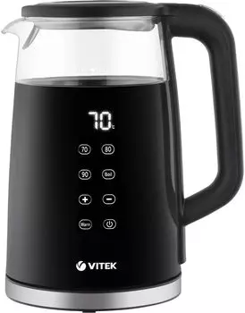 Чайник электрический VITEK VT-8827 1.7л. 2.2 кВт, стекло/металл, черный ( VT-8827)