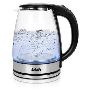 Чайник BBK EK1813G 1.8л. 2 кВт, пластик/стекло/металл, черный/серебристый