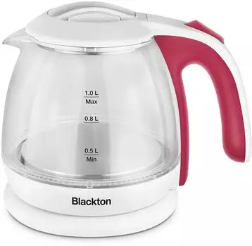 Чайник электрический Blackton Bt KT1801G 1л. 1.5 кВт, стекло/пластик, белый/розовый