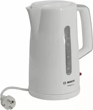 Чайник Bosch TWK3A011 1.7л. 2400Вт, закрытая спираль, пластик, белый