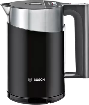 Чайник Bosch TWK861P3RU 1.5л. 2400Вт, закрытая спираль, металл/пластик (двойные стенки), черный/серебро