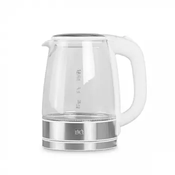 Чайник BQ KT1834G 1.7л. 2.2 кВт, жаропрочное стекло, белый/серебристый