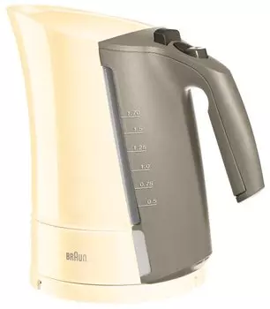 Чайник Braun MultiQuick 3 WK 300 1.7л. 2200Вт, закрытая спираль, пластик, бежевый