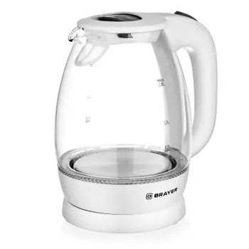 Чайник электрический BRAYER BR1013WH / BR1013 1.7л. 2.2 кВт, высокопрочное стекло, белый