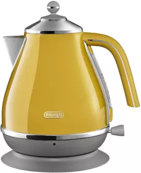 Чайник Delonghi Icona Capitals KBOC2001.Y 1.7л. 2 кВт, нержавеющая сталь/пластик, желтый (KBOC2001.Y)
