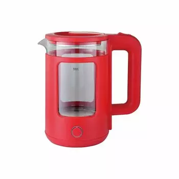 Чайник ENERGY E-256 1.5л. 1.5 кВт, пластик/стекло, красный (164152)