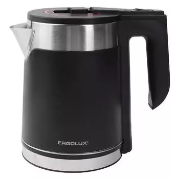 Чайник Ergolux ELX-KS10-C02 1.8л. 1.8 кВт, пластик/нержавеющая сталь, черный (15328)