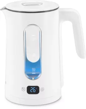 Чайник Hyundai HYK-G5510 1.5л. 2.2 кВт, пластик/стекло, белый/прозрачный