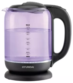Чайник электрический Hyundai HYK-G5809 1.8л. 2.2 кВт, стекло, фиолетовый/черный