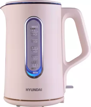 Чайник электрический Hyundai HYK-G8888 1.5л. 1.7 кВт, пластик, кремовый (HYK-G8888)
