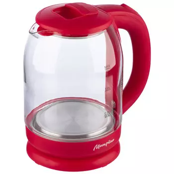 Чайник Матрёна MA-007 1.8л. 1.5 кВт, пластик/стекло, красный (105226)