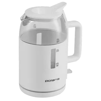 Чайник POLARIS PWK 1545CGL 1.5л. 2.2 кВт, стекло/пластик, белый ( PWK 1545CGL)