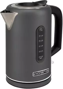 Чайник POLARIS Water Way Pro PWK 1729CA 1.7л. 2.2 кВт, нержавеющая сталь/пластик, серый