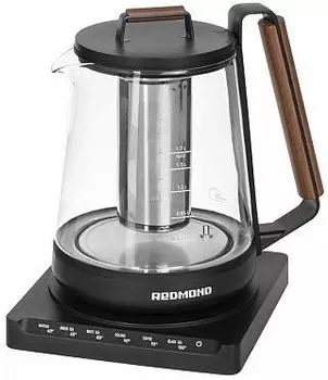 Чайник REDMOND RK-G1308D 1.7л. 1500Вт, закрытая спираль, стекло, черный