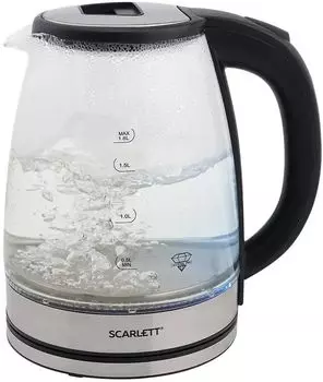Чайник электрический Scarlett SC-EK27G30 1.8л. 1.8 кВт, сталь/стекло, серебристый (SC-EK27G30)