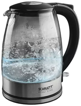 Чайник Scarlett SC-EK27G95 1.7л. 2200Вт, металл/стекло, серебристый (SC-EK27G95)