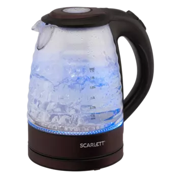 Чайник Scarlett SC-EK27G97 1.7л. 2200Вт, закрытая спираль, стекло/пластик, коричневый