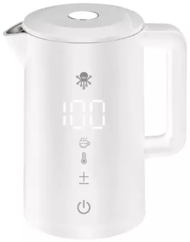Чайник электрический SLS KET-06 1.5л. 2.2 кВт, нержавеющая сталь/пластик, белый (SLS-KET-06WFSI-WH)