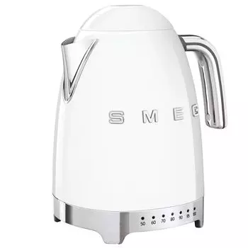 Чайник SMEG KLF04WHEU 1,7 2400Вт, Закрытый нагревательный элемент, нержавеющая сталь, белый (KLF04WHEU)
