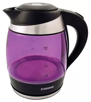 Чайник Starwind SKG2217 1.8л. 2200Вт, закрытая спираль, пластик/стекло, фиолетовый/черный (SKG2217 )