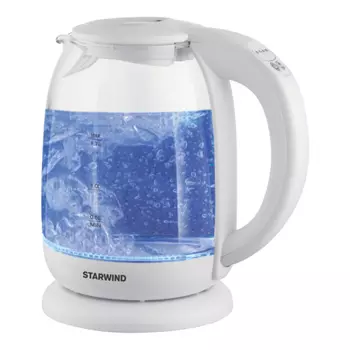 Чайник электрический Starwind SKG4215 1.7л. 2.2 кВт, стекло, белый (SKG4215)