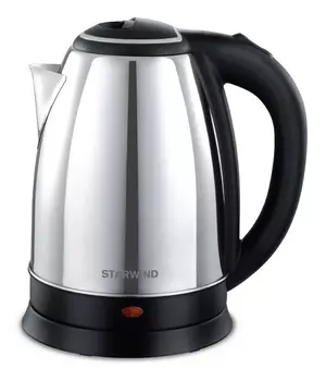Чайник электрический Starwind SKS1051 1.8л. 1.5 кВт, сталь/пластик, серебристый матовый/черный