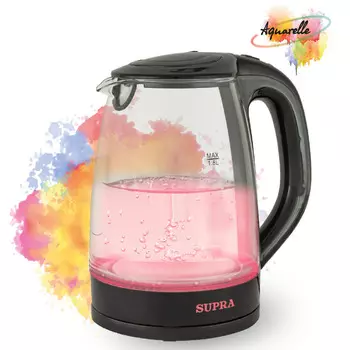 Чайник электрический SUPRA KES-1811G 1.8л. 1.85 кВт, пластик/стекло, черный (KES-1811G)