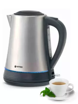 Чайник VITEK Graphite VT-7073 1.7л. 2.2 кВт, металл/пластик, нержавеющая сталь/графит (VT-7073)