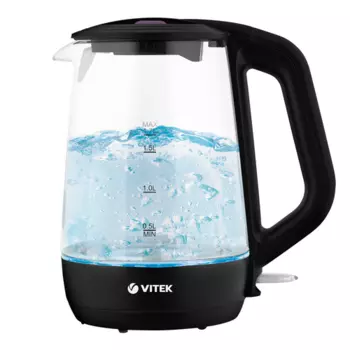 Чайник электрический VITEK VT-7051 1.7л. 2.2 кВт, металл/стекло, черный (VT-7051)