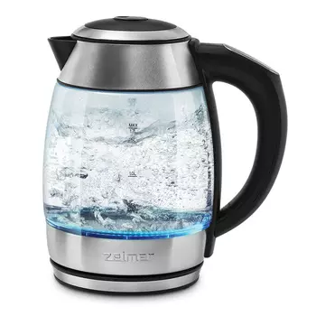 Чайник электрический Zelmer ZCK8030 1.7л. 2.2 кВт, пластик/стекло, черный/серебристый (71505571P)