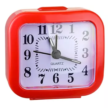 Часы Perfeo PF-TC-004, от батарейки, будильник, красный (PF_C3101)