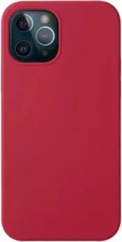 Чехол Deppa Liquid Silicone для смартфона Apple iPhone 12/12 Pro, силикон/микрофибра, красный (87780)