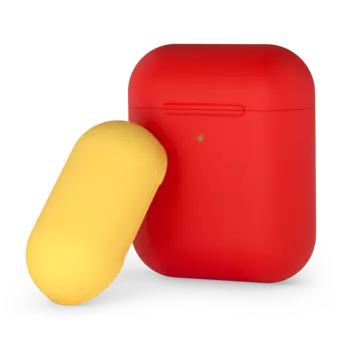Чехол Deppa, силиконовый для Apple AirPods, красный/желтый (47016)